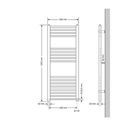 Avis LuxeBath Radiateur de salle de bain Sahara Raccord latéral sèche-serviettes Anthracite 50x120 cm