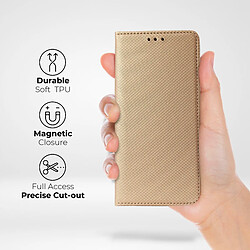 Moozy Case Flip Cover pour Samsung A12, Or - Étui à Rabat Magnétique Intelligent avec Porte-Carte et Support