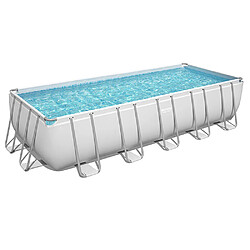 Bestway Piscine tubulaire rectangle power steel 6.40 x 2.74 x h.1.32 m - filtre à sable