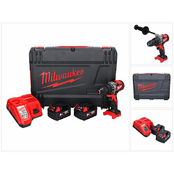 Milwaukee M18 BLPD2-502X Perceuse à percussion sans fil 18 V 82 Nm Brushless + 2x Batterie 5,0 Ah + Chargeur + HD Box (4933464517)