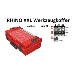 Acheter Toolbrothers RHINO XXL Mallette à outils ULTRA Handling+ Hauteur M Custom Organisateur modulaire 585 x 385 x 190 mm 15,4 l