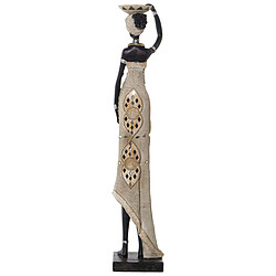 Figurine Décorative Alexandra House Living Argenté Plastique Africaine 12 x 14 x 53 cm