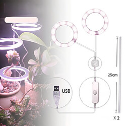 Avis LED Grow Light Lampe Pour Plante En Pot D'intérieur à Spectre Complet Double Têtes Blanc