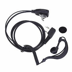 GUPBOO Casque 2 broches, fonction PTT Microphone 1 m crochet d'oreille talkie-walkie écouteur interphone haut-parleur pour BAOFENG UV5R/KENWOOD/HYT 