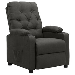 vidaXL Fauteuil inclinable Gris foncé Tissu