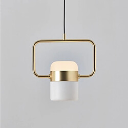 Wewoo Suspension luminaire Lustre Lampe Suspendue à tête unique de chevet de chambre à coucher de restaurant de bar minimaliste modernesource d'alimentation lumière tricolore 5W cadre carré blanc pas cher