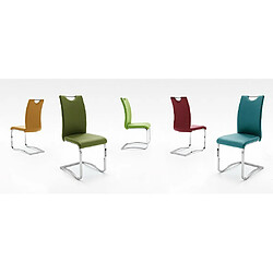 Avis Inside 75 Lot de 4 chaises KILOU coloris vert citron avec piètement luge