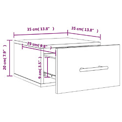 vidaXL Tables de chevet murales 2 pcs sonoma gris 35x35x20 cm pas cher