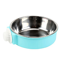 Bol pour chien suspendu couleur bonbon en acier inoxydable amovible eau alimentation arcs arcs-Bleu-S 