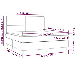 Acheter vidaXL Sommier à lattes de lit matelas LED Noir 180x200cm Similicuir