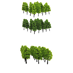 Lot de 40pcs Arbres Modèles en Plastique Arbres Pagode et Ordinaire pour Paysage Modélisme Ferroviaire Echelle 1: 100 - Vert Claire Vert Foncé Arbres Modèles en Plastique Echelle 1: 100