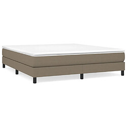 vidaXL Sommier à lattes de lit avec matelas Taupe 180x200 cm Tissu