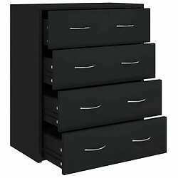 Maison Chic Buffet commode,console avec 4 tiroirs pour rangement 60x30,5x71 cm Noir -MN95355