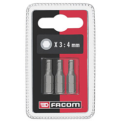 EH10 - Jeux de 3 embouts standards série 1 pour vis 6 pans creux métriques Facom EH106.J3