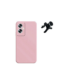 SuppOrt Magnétique renforcé de kit + couvercle de silicone liquide Phonecare pour Oppo A79 5G - rose