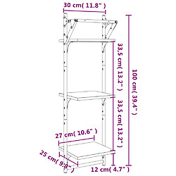 vidaXL Étagères murales à 3 niveaux avec barres 2 pcs chêne sonoma pas cher