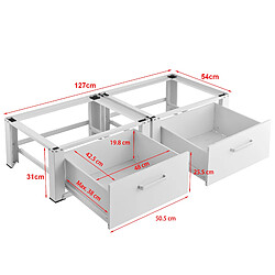 Acheter En.Casa Double socle Heyen avec tiroir pour lave-linges séche-linges 127 x 54 x 31 cm