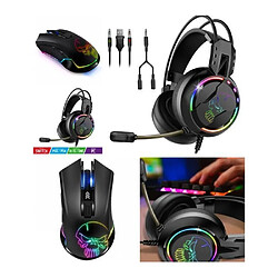 SOURIS GAMER SAN FIL 2.4GHZ 6 BOUTONS 4800dpi + Casque SPIRIT OF GAMER PRO H7 SWITCH XBOX PS5 Multi plateformes