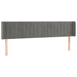 Avis Maison Chic Tête de lit scandinave à LED,meuble de chambre Gris clair 183x16x78/88 cm Velours -MN91212