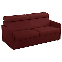 Inside 75 Canapé 2-3 places MONTMARTRE en microfibre bordeaux convertible express couchage 120cm MATELAS 18CM