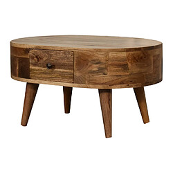 Avis Artisan Furniture Table basse en bois massif mini chêne arrondie avec 2 tiroirs, salon