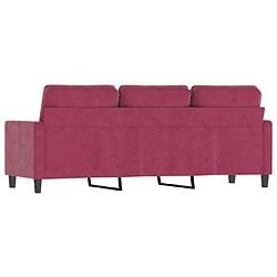 Acheter vidaXL Canapé à 3 places Rouge bordeaux 180 cm Velours