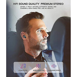 Universal Bluetooth 5.0 Véritable bouchon d'oreille sans fil avec microphone IPX7 étanche au bruit Annuler dans l'oreille TWS