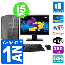 PC Tour HP 600 G1 Ecran 19" Intel i5-4570 RAM 32Go Disque 250Go Windows 10 Wifi · Occasion 