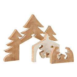 Paris Prix Crèche de Noël & Sapins Puzzle 54cm Naturel & Blanc