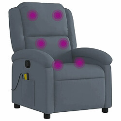 Maison Chic Fauteuil de massage inclinable,Fauteuil luxe de relaxation gris foncé velours -MN18776