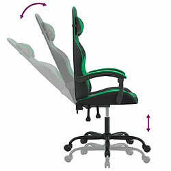 vidaXL Chaise de jeu Noir et vert Similicuir pas cher