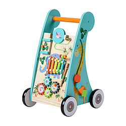 Pousseur trotteur en bois apprentissage de la marche bébé enfant Bleu Teamson Kids PS-T0008