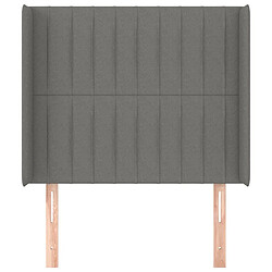 Avis Maison Chic Tête de lit scandinave avec oreilles,meuble de chambre Gris foncé 93x16x118/128 cm Tissu -MN93485