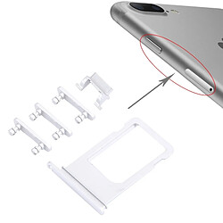 Wewoo Pour iPhone 7 Plus Plateau argent à cartes + Touche de contrôle du volume + Bouton d'alimentation + de vibreur à de mise en sourdine pièce détachée 