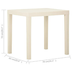 vidaXL Table de jardin Blanc 79x65x72 cm Plastique pas cher