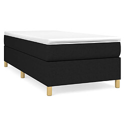 vidaXL Sommier à lattes de lit avec matelas Noir 100x200 cm Tissu