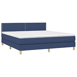 Acheter Sommier à lattes LED,Cadre à lattes de lit avec matelas pour Adulte Bleu 160x200 cm Tissu -MN15135