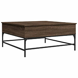 Maison Chic Table basse pour salon | Table à café chêne marron 95x95x45 cm bois d'ingénierie et métal -GKD33579