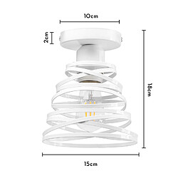 Stoex Plafonnier Rétro Moderne Lustre D'Intérieur Lampe de Plafond Vintage Luminaire Plafonnier en Métal Blanc, E27 Pour Bureau, Salon pas cher