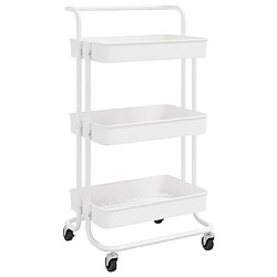 Maison Chic Desserte de cuisine | Chariot de cuisine | Meuble de rangement roulant 3 niveaux Blanc 42x35x85 cm Fer et ABS -GKD65105