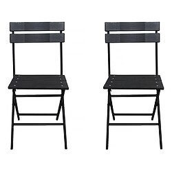 Habitat Et Jardin Lot de 2 chaises de jardin pliable en plastique Tenerife - Gris anthracite