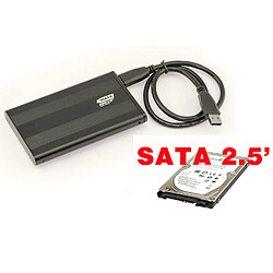 Kalea-Informatique Boitier aluminium NOIR pour Disque Dur SATA 2.5"""" USB3 SUPERSPEED USB3 SUPERSPEED 