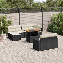 Maison Chic Salon de jardin 11 pcs avec coussins, Ensemble Tables et chaises d'extérieur noir résine tressée -GKD537542