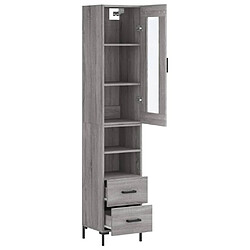 Acheter Maison Chic Buffet,Meuble de Rangement,commode pour salon,Cuisine Sonoma gris 34,5x34x180 cm Bois d'ingénierie -MN64618