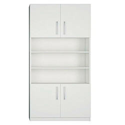 Inside 75 Armoire de rangement niche centrale, 4 portes largeur 100 cm coloris blanc mat