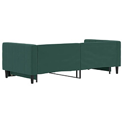 Maison Chic Lit d'appoint | Lit de jour avec lit gigogne | Lit de repos vert foncé 90x200 cm velours -GKD51186 pas cher