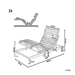 Beliani Set de 2 sommiers à lattes réglables électriquement 180 x 200 cm COMFORT