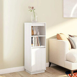 Maison Chic Buffet,Meuble de Rangement,commode pour salon,Cuisine Blanc 37x34x110 cm Bois massif de pin -MN97646