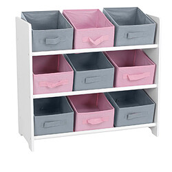 Urban Living Meuble de rangement enfant 9 Paniers Girl - 63 x H. 59,5 cm - Rose Urban Living - Meuble de rangement enfant 9 Paniers Girl - 63 x H. 59,5 cm - Rose - Design