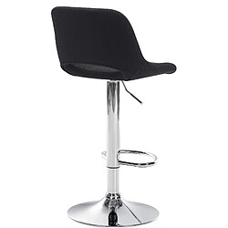 Acheter Decoshop26 Tabourets de bar chaises haute x2 avec repose-pieds en tissu noir piètement métallique chromé 10_0004095